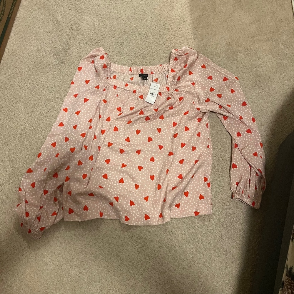 NWT Ann Taylor heart blouse